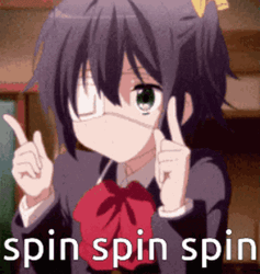 Spin Spin Spin Rikka Takanashi  GIF