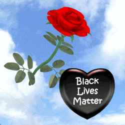 Spinning Black Heart With Rose GIF