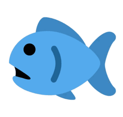 Spinning Blue Cartoon Fish GIF