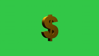 Spinning Dollar Sign On Green Background GIF