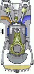 Spinning Four Stroke Engine Animation GIF