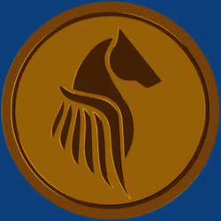Spinning Golden Casino Chip Eagle Logo GIF