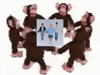 Spinning Happy Monkey Circle K-Pop GIF