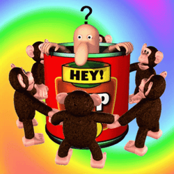 Spinning Happy Monkeys Circle Hey Sup GIF