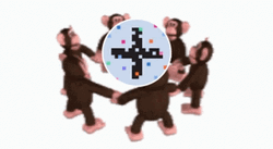 Spinning Happy Monkeys Circle GIF