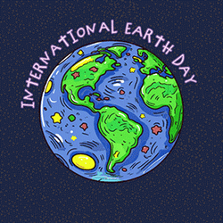 Spinning International Earth Day Globe GIF