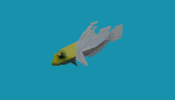 Spinning Low Poly Silver Yellow Fish GIF