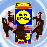 Spinning Monkeys Weird Birthday Greeting