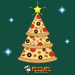 Spinning Pizza Christmas Tree GIF