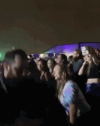 Spinning Pizza In A Concert Night GIF