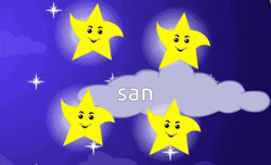 Spinning San Animated Stars GIF