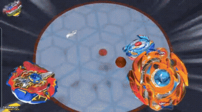 Spinning Tops Fighting On Checkered Board Geraroid GIF
