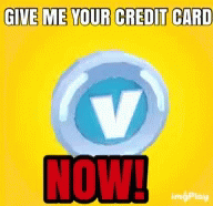 Spinning V Bucks Credit Card Brand Logo GIF