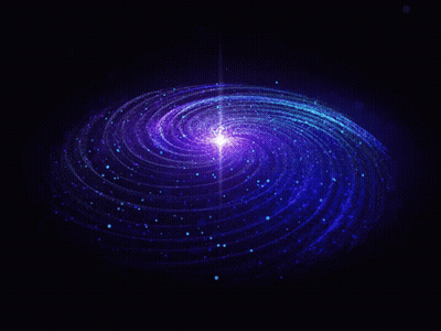 Spiral Galaxy With Bright Star at Center