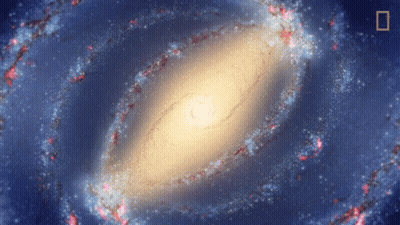 Spiral Galaxy With National Geographic Logo