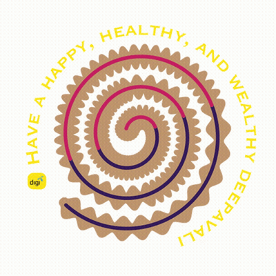 Spiral Saying Have A Happy Healthy And Wealthy Deepavali GIF
