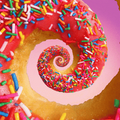 Spiral Sprinkle Donut Purple Background GIF