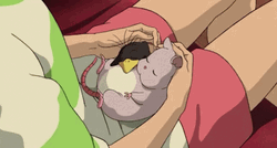 Spirited Away Boh Yu-Bird Sleeping GIF