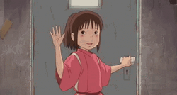 Spirited Away Chihiro Waving GIF