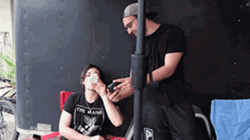 Spit Water Guy Surprise At Picture Friend Show GIF