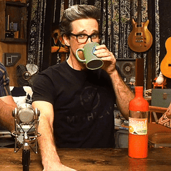 Spit Water Man Drinking Coffee Laughing Hard GIF