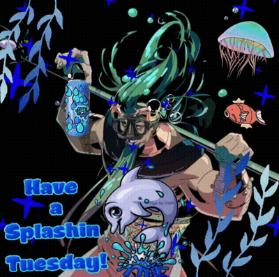 Splashin Tuesday Scuba Diver And Dolphin GIF