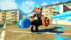 Splatoon Heavy Splatting Blue Paint GIF