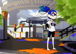 Splatoon Snatching Friend From Ink Pool GIF