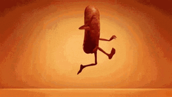 Splitting And Dancing Sausage GIF