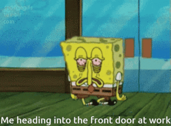 Sponge Bob Dragging His Self GIF