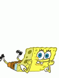 Sponge Bob Listening Lying Around GIF