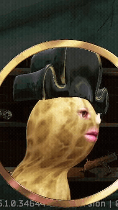 Sponge In Pirate Hat With Gold Circle GIF