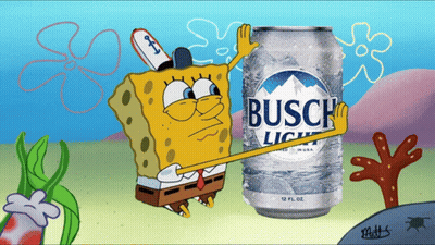 Spongebob And Busch Light Can GIF
