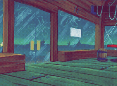 SpongeBob And Clown With Huge Mouth GIF