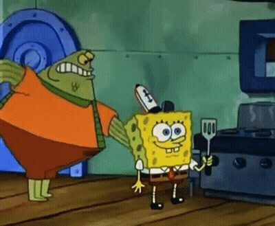SpongeBob and Fish Standing Together