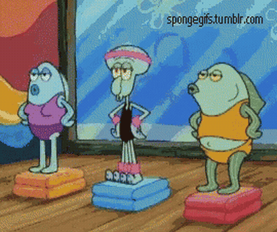 SpongeBob And Friends Exercising Cartoon GIF