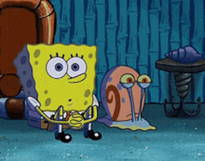 Spongebob And Gary Are Sitting Next To Each Other GIF
