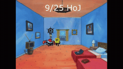 SpongeBob And Krabby Krabs In Room With Date 9/25 Hoj GIF