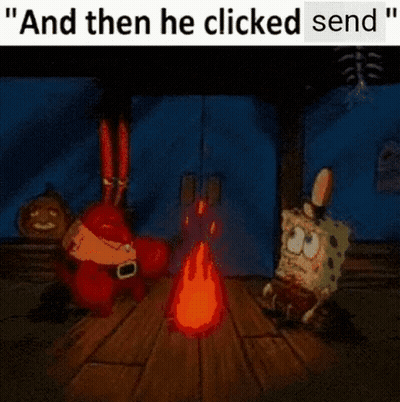 Spongebob And Krabby Patties Around Campfire GIF