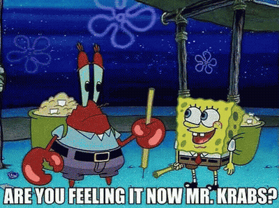 Spongebob And Mr. Krabs From Spongebob Squarepants Are Talking To Each Other GIF