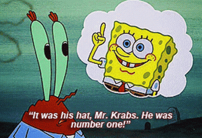 Spongebob And Mr. Krabs It Was His Hat He Was Number One GIF