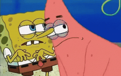 Spongebob And Patrick Are Kissing In A Cartoon GIF