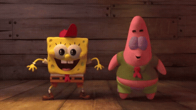 Spongebob And Patrick Dancing On Wood Floor GIF