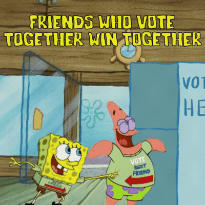 SpongeBob And Patrick Friends Who Vote Together Win Together GIF