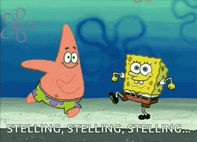 Spongebob And Patrick From Spongebob Squarepants Are Dancing In The Ocean . GIF