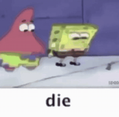 Spongebob And Patrick From Spongebob Squarepants Are Standing Next To Each Other In A Room . GIF