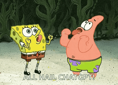 Spongebob And Patrick From Spongebob Squarepants Are Standing Next To Each Other On A Beach . GIF