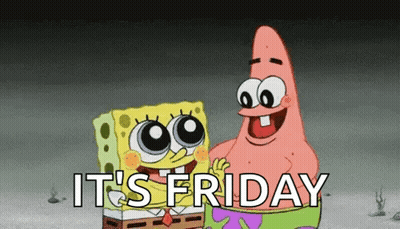 Spongebob And Patrick From Spongebob Squarepants Are Standing Next To Each Other On A Beach . GIF