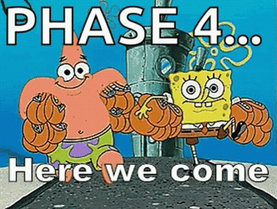 Spongebob And Patrick From Spongebob Squarepants Are Standing Next To Each Other On A Road . GIF