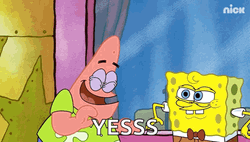 Spongebob And Patrick High Five Yess  GIF